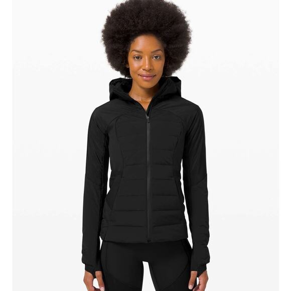 Lululemon Down For It All Jacket Black Size 6 700 Goose Down Waterproof - Picture 1 of 11
